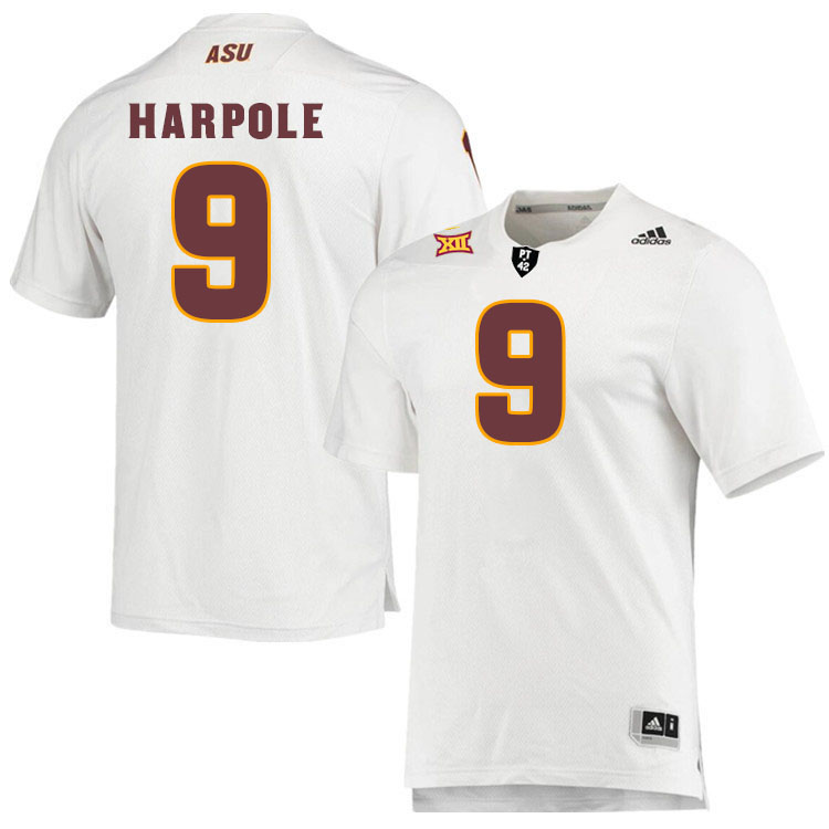 #9 Cameron Harpole Arizona State Sun Devils College Football Jerseys Stitched-White